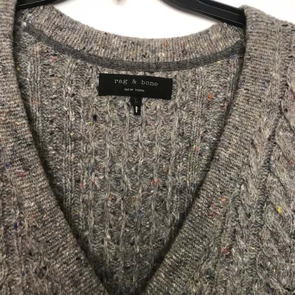 Rag & Bone Gray Specked Slouchy “Grandpa” Cardigan - Picture 5 of 8